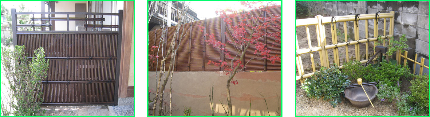 施工事例：タカショーの樹脂竹垣フェンス